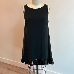 Black dress with sequins trim
